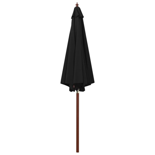 vidaXL parasol 300x258 cm træstang sort
