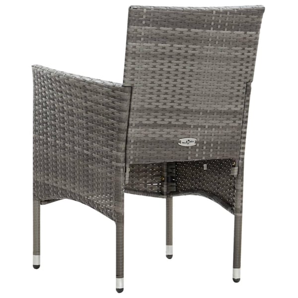 vidaXL haveloungesæt 4 dele med hynder polyrattan grå