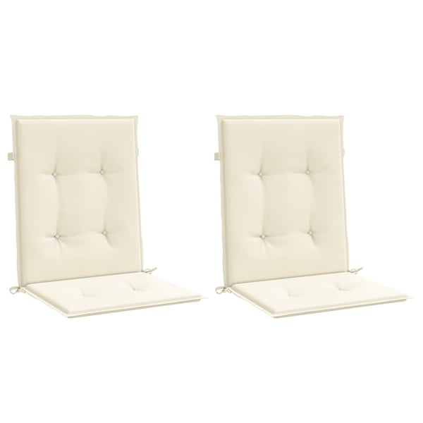 vidaXL stolehynde m. lav ryg 2 stk. 100x50x3 cm oxfordstof cremefarvet