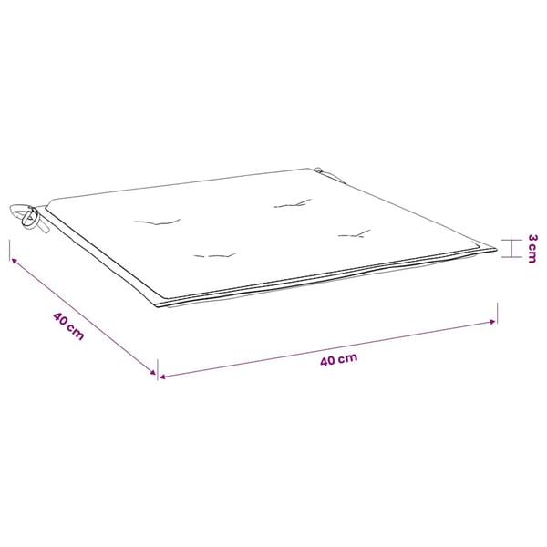 vidaXL Stolsdynor 4 st röd 40x40x3 cm oxfordtyg