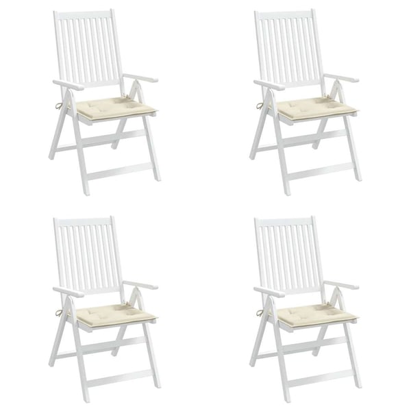 vidaXL hynder til havestol 4 stk. 40x40x3 cm oxfordstof cremefarvet
