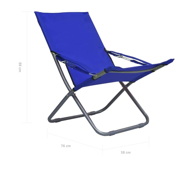 vidaXL foldbare strandstole 2 stk. stof blå