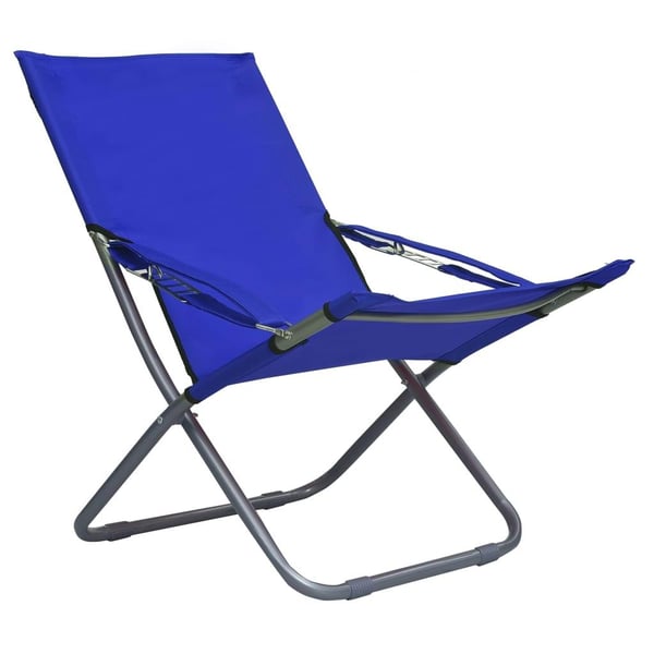 vidaXL foldbare strandstole 2 stk. stof blå