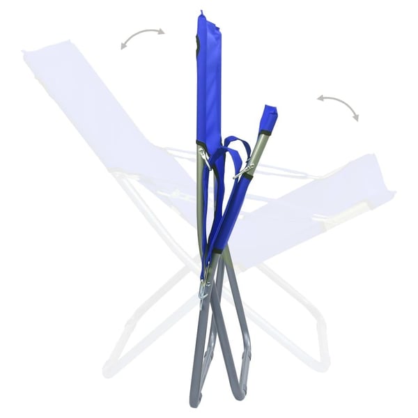 vidaXL foldbare strandstole 2 stk. stof blå
