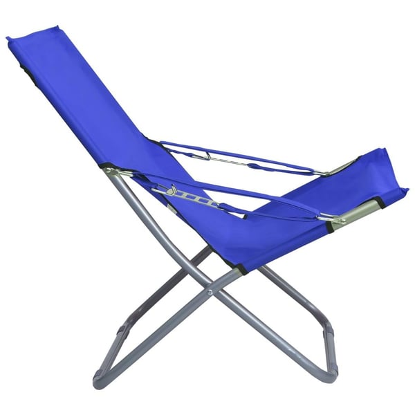vidaXL foldbare strandstole 2 stk. stof blå