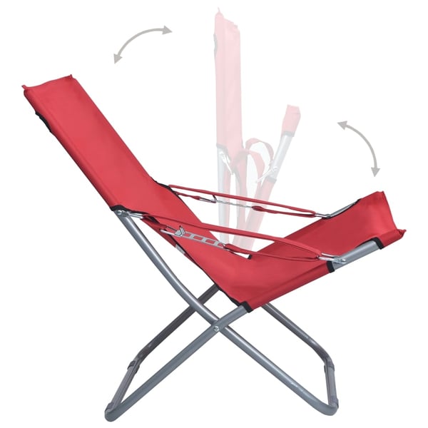 vidaXL foldbare strandstole 2 stk. stof rød