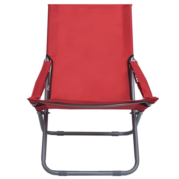 vidaXL foldbare strandstole 2 stk. stof rød