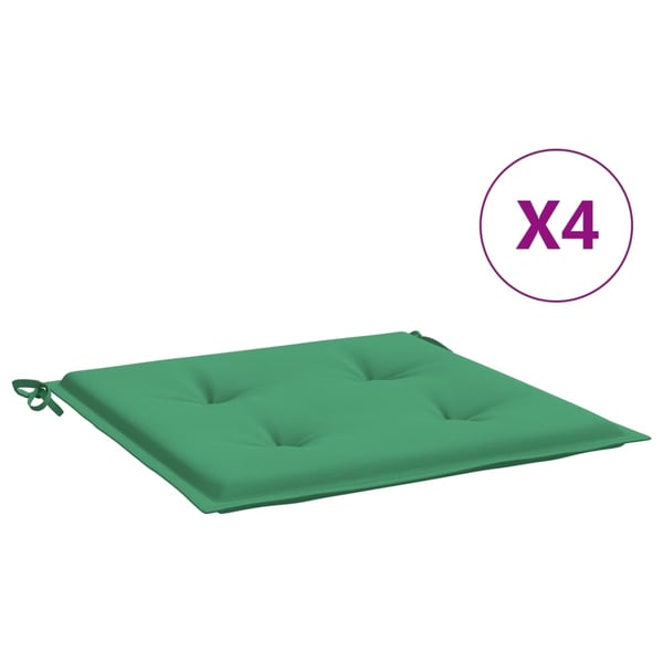 vidaXL hynder til havestol 4 stk. 40x40x3 cm oxfordstof grøn