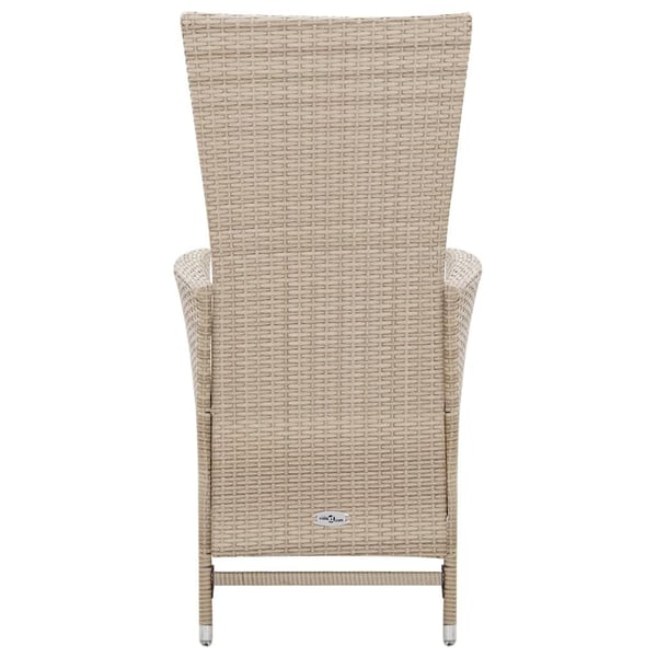 vidaXL udendørs spisebordssæt 7 dele med hynder polyrattan beige