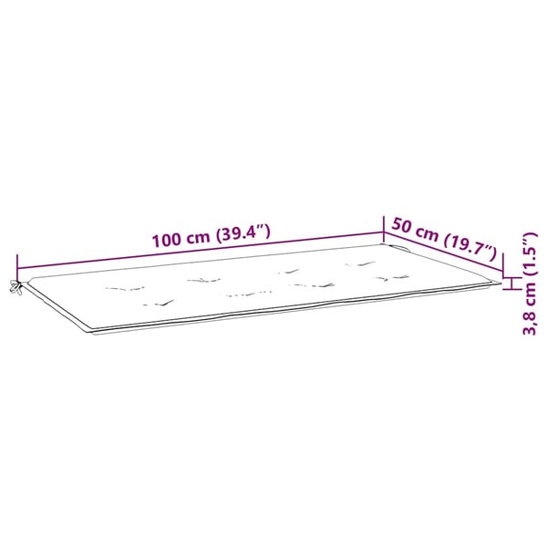 vidaXL hynde til havebænk 100x50x3 cm oxfordstof sort