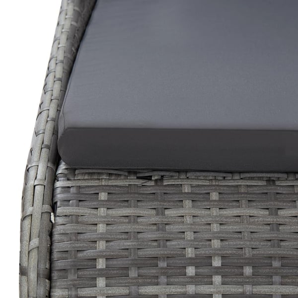 vidaXL solseng 110x200 cm polyrattan grå