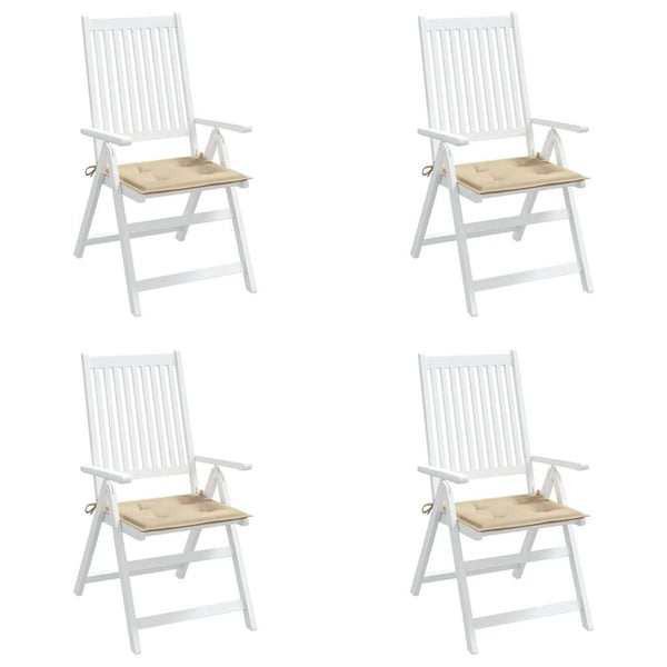 vidaXL hynder til havestol 4 stk. 40x40x3 cm oxfordstof beige