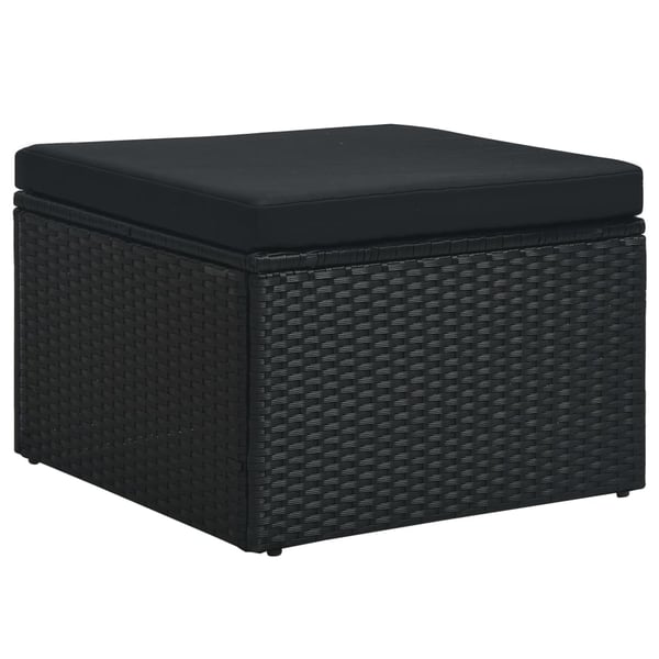 vidaXL haveloungesæt 4 dele med hynder polyrattan sort