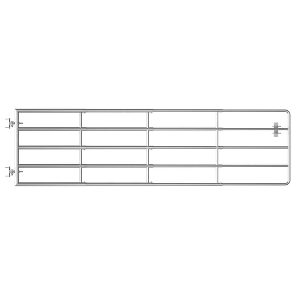 vidaXL 5 Jordeport stål (150-300)x90 cm sølv