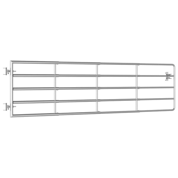 vidaXL 5 Jordeport stål (150-300)x90 cm sølv