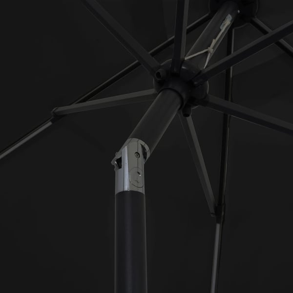 vidaXL parasol med LED-lys og aluminiumsstang 300 cm sort