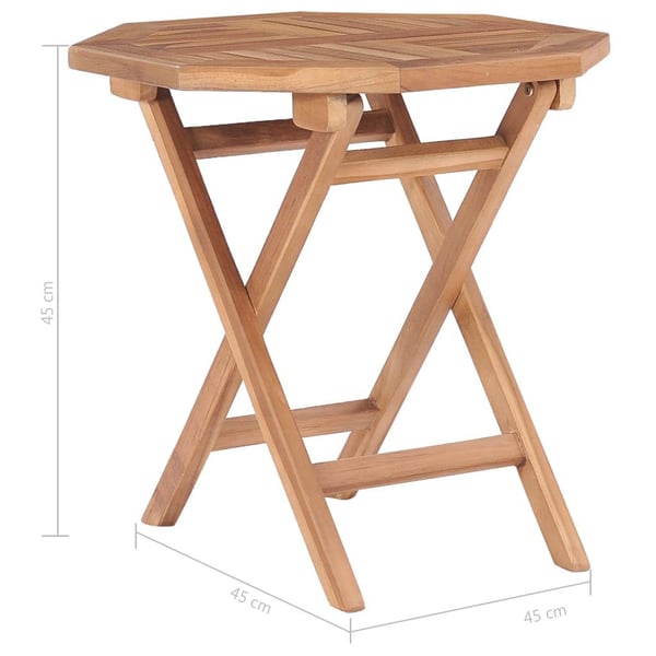 vidaXL foldbart havebord 45x45x45 cm massivt teaktræ