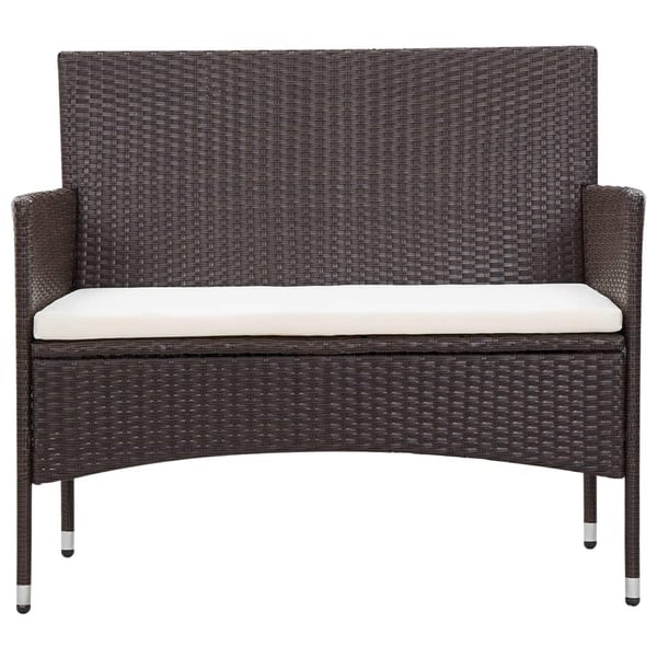 vidaXL haveloungesæt 5 dele med hynder polyrattan brun