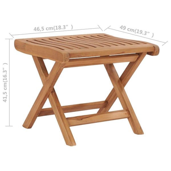 vidaXL Sammenleggbar fotskammel 46,5x49x41,5 cm heltre teak