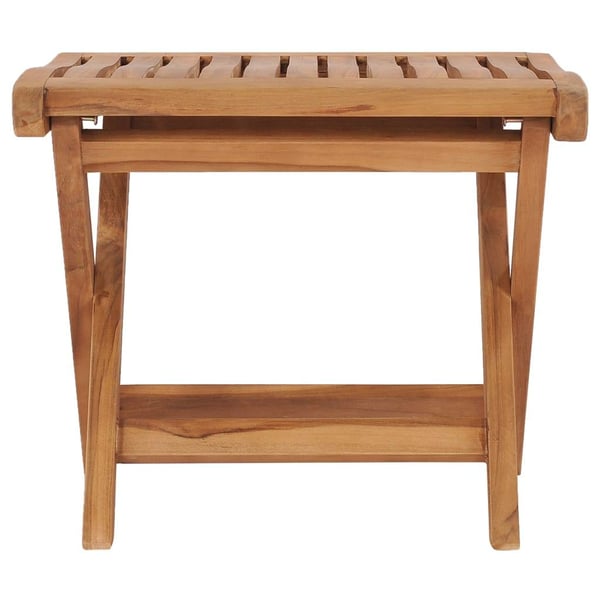 vidaXL Sammenleggbar fotskammel 46,5x49x41,5 cm heltre teak