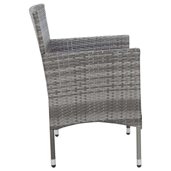 vidaXL haveloungesæt 4 dele med hynder polyrattan grå