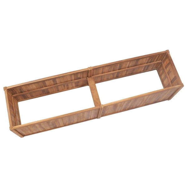 vidaXL hævet plantekasse 200x50x50 cm massivt teaktræ