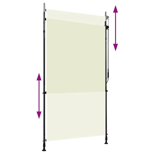 vidaXL Utendørs rullegardin 120x270 cm kremhvit