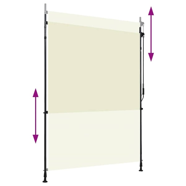 vidaXL Utendørs rullegardin 150x270 cm kremhvit