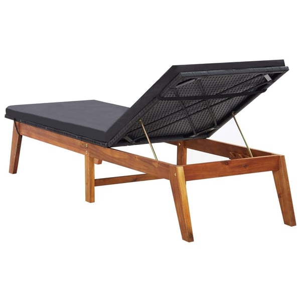 vidaXL liggestole 2 stk. med bord polyrattan og massivt akacietræ