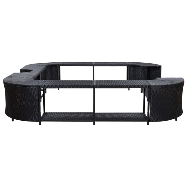 vidaXL omkrans til spabad 268x268x55 cm polyrattan sort