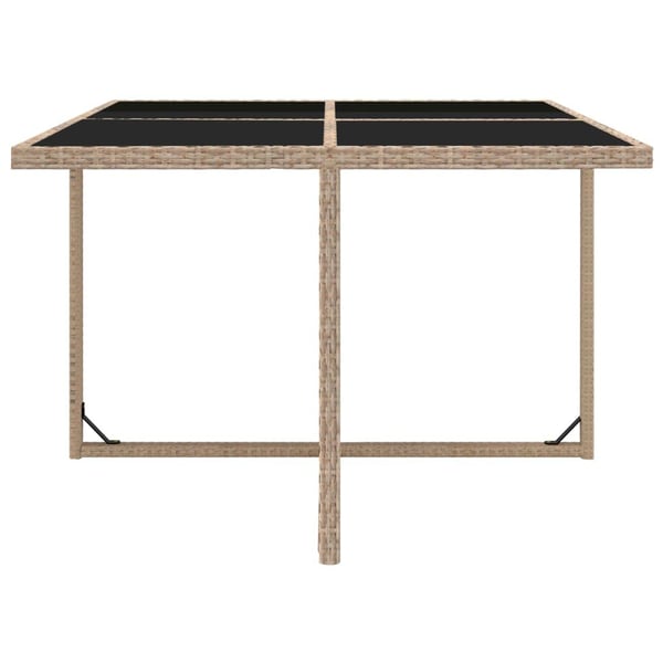 vidaXL udendørs spisebordssæt 5 dele med hynder polyrattan beige