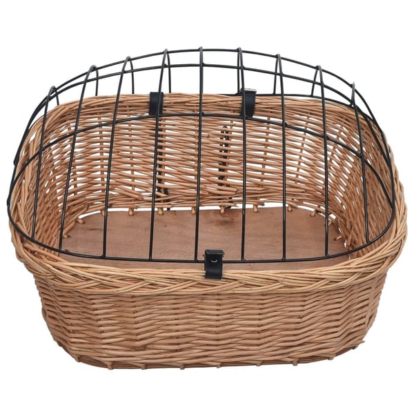 vidaXL Sykkelkurv med lokk front 50x45x35 cm naturlig seljetre