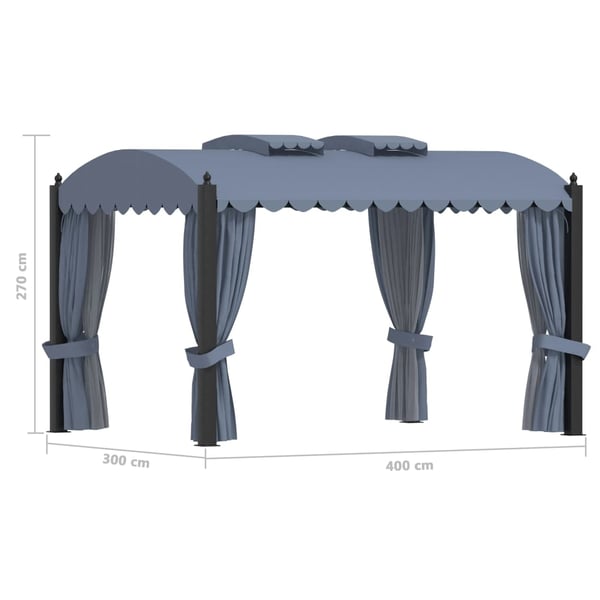 vidaXL Markise Hvit 3,5 x 2,5 m Metall