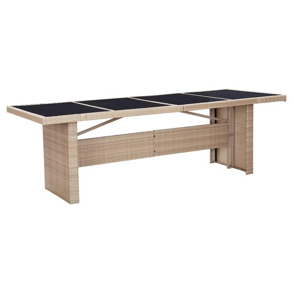 vidaXL udendørs spisebordssæt 9 dele med hynder polyrattan beige