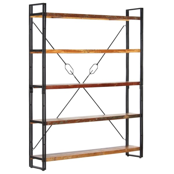 vidaXL Bokhylle 5 etasjer 140x30x180 cm gjenvunnet heltre