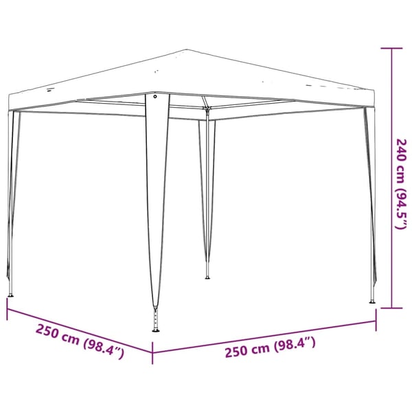 vidaXL Markis Vit 3 x 2,5 m Metall
