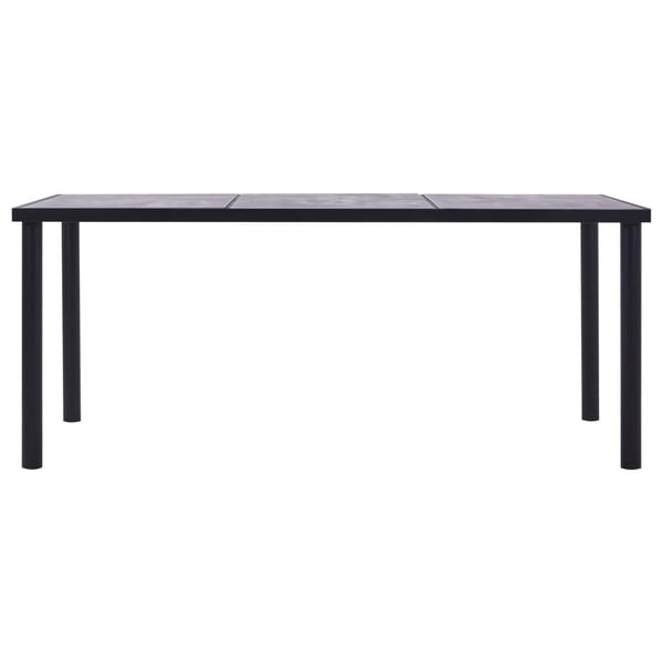 vidaXL Spisebord svart og betonggrå 200x100x75 cm MDF