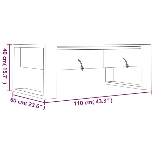 vidaXL sofabord 110x60x40 cm massivt teaktræ