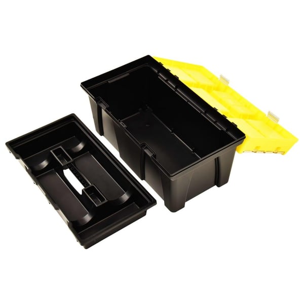 vidaXL Verktøykasse plast 595x337x316 mm gul