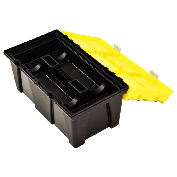 vidaXL Verktøykasse plast 595x337x316 mm gul