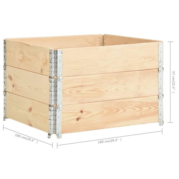 vidaXL Pallekarmer 3 stk 100x100 cm heltre furu