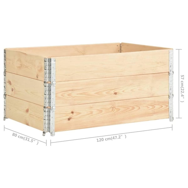 vidaXL Pallekarmer 3 stk 80x120 cm heltre furu