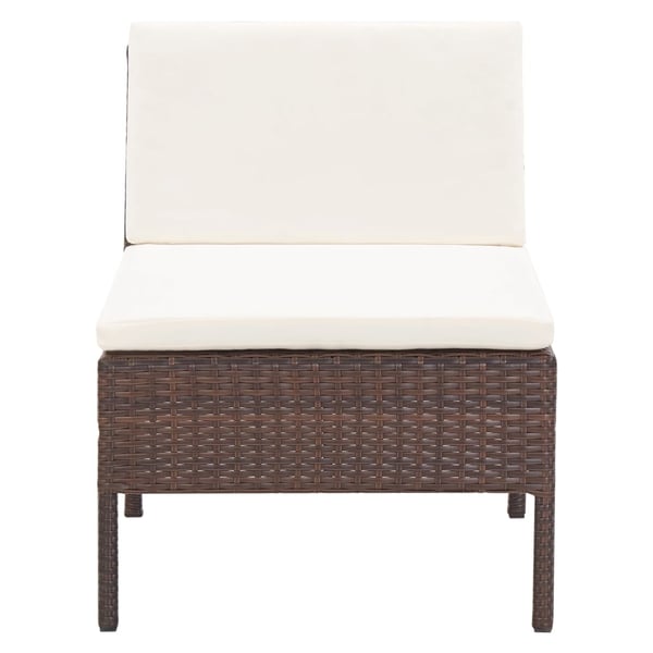 vidaXL haveloungesæt 3 dele med hynder polyrattan brun