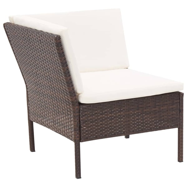 vidaXL haveloungesæt 3 dele med hynder polyrattan brun