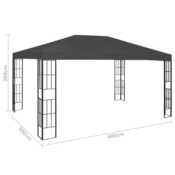 vidaXL Huvimaja 3x4 m antrasiitti
