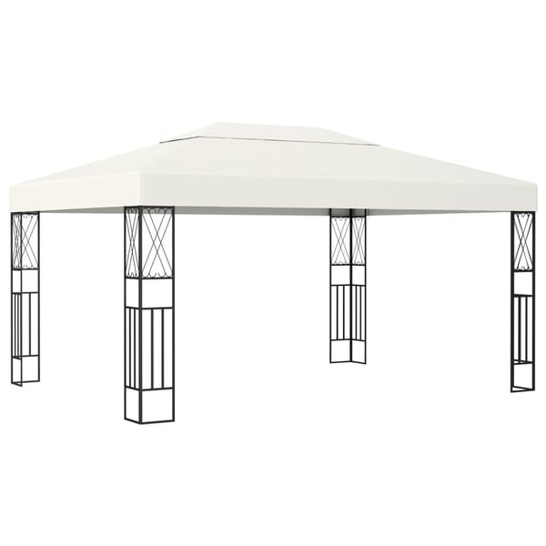 vidaXL Paviljong 3x4 m kremhvit stoff