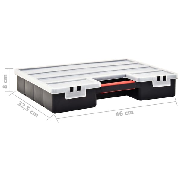 vidaXL Sorteringsbokser 2 stk justerbare avdelere 460x325x80 mm plast