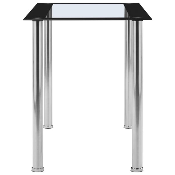 vidaXL spisebord 120x60x75 cm hærdet glas sort og gennemsigtig