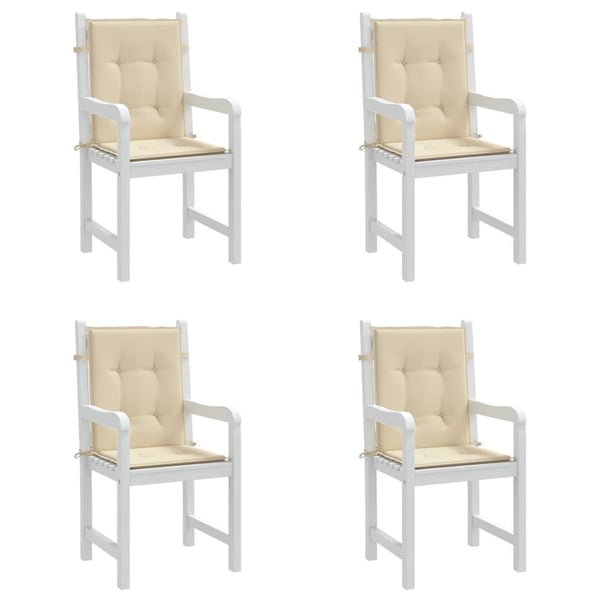 vidaXL stolehynde m. lav ryg 4 stk. 100x50x3 cm oxfordstof beige