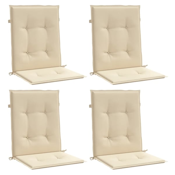 vidaXL stolehynde m. lav ryg 4 stk. 100x50x3 cm oxfordstof beige